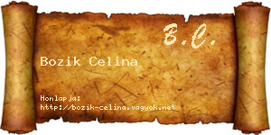 Bozik Celina névjegykártya